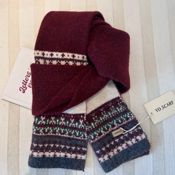 Fair Island wind jacquard knitted scarf women's winter new warm thickened student couple neck scarf tide
