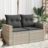 VidaXL Canapé de Jardin 2 Places et Coussins, Siège avec Housse, Meuble de Terrasse Patio Balcon Extérieur, Gris Clair 366195