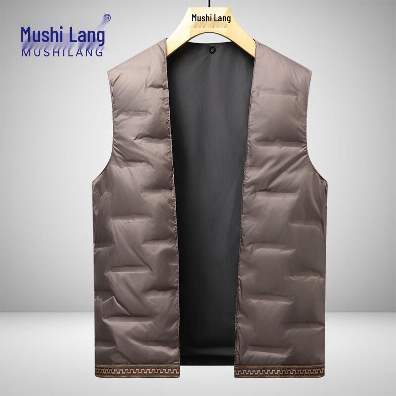 Men's Cashmere & Goose Down Lined Wool Blend Business Overcoat