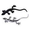 4pcs Zinc Alloy Gecko Car Stickers Silver and Black Gecko Shape Auto Window Door Bumper Decoration 10*3.8cm
