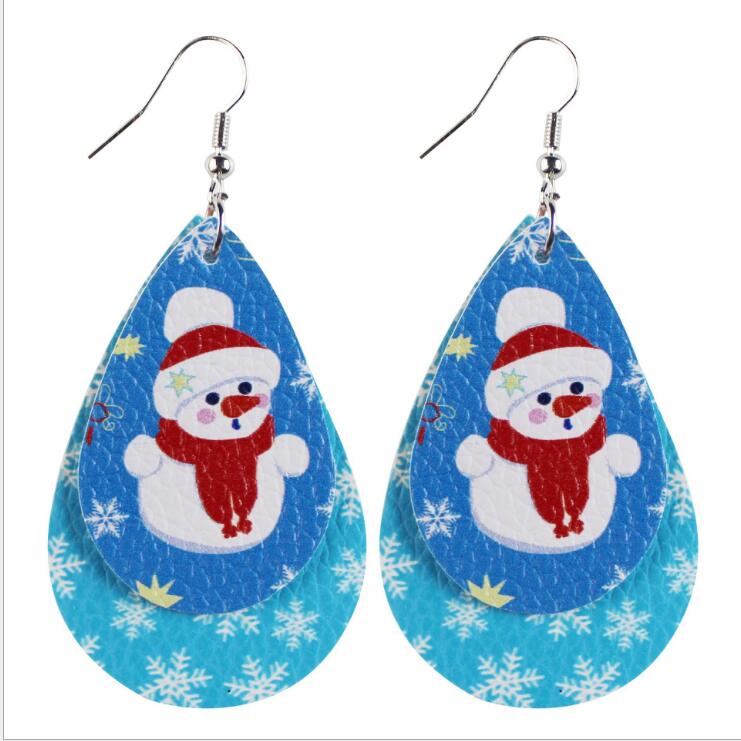 2025 New Fashion Women Christmas Santa Claus Snowman Drop Shaped Earrings Women Cute Christmas Party Earrings Jewelry Gifts