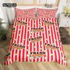 Popcorn Duvet Cover Movie Theater Food Bedding Set Microfiber Cinema Poster Comforter Cover Twin Full For Kids Teens Room Decor