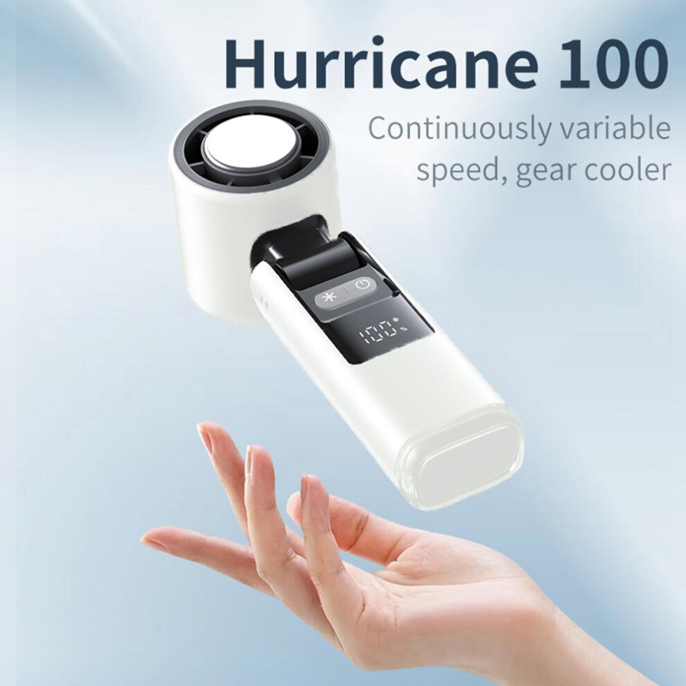 (Weiß) K-801 Kältekompresse Sommer Kühlventilator 100 Geschwindigkeiten Einstellbar Tragbarer Handventilator mit Digitalanzeige