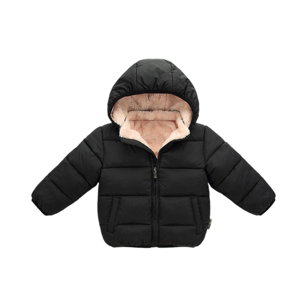 Kids' Pocket Coat - Solid Color Short Cotton Jacket