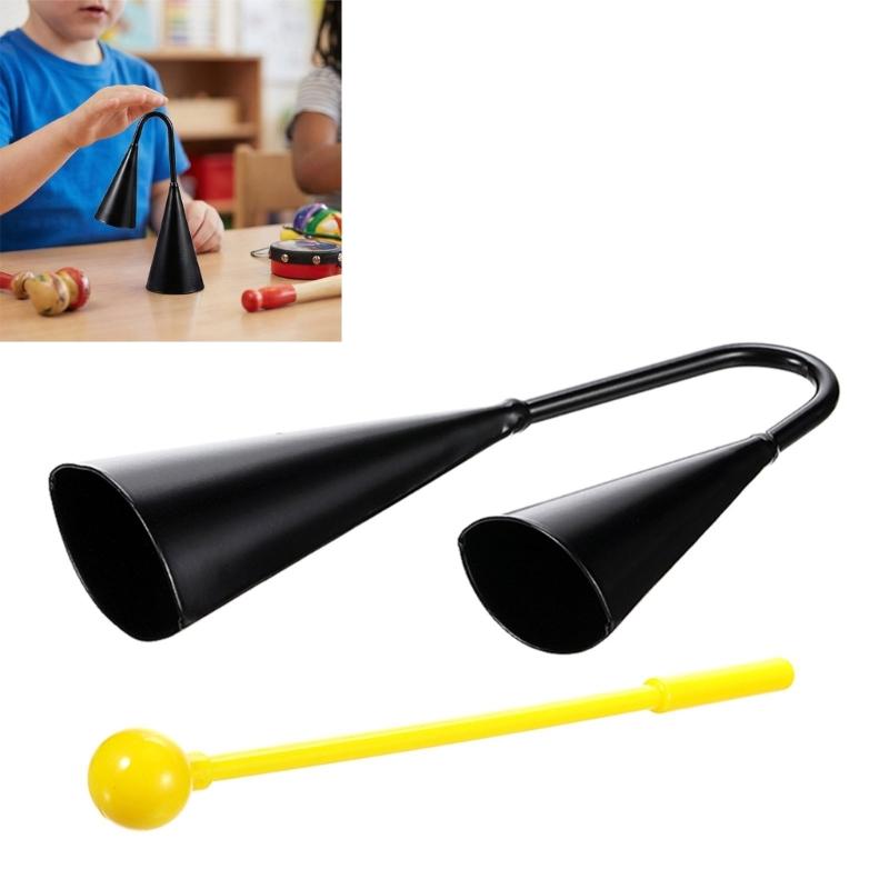 Pack of Cow Shaped Percussion Instrument Plastic Rod Included Exquisite Craftsmanship Agogo Bell for Music Practice