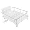 White/Black Dish Drainer Iron Utensil Dish Rack Dish Rack With Drainboard  Countertop Storage