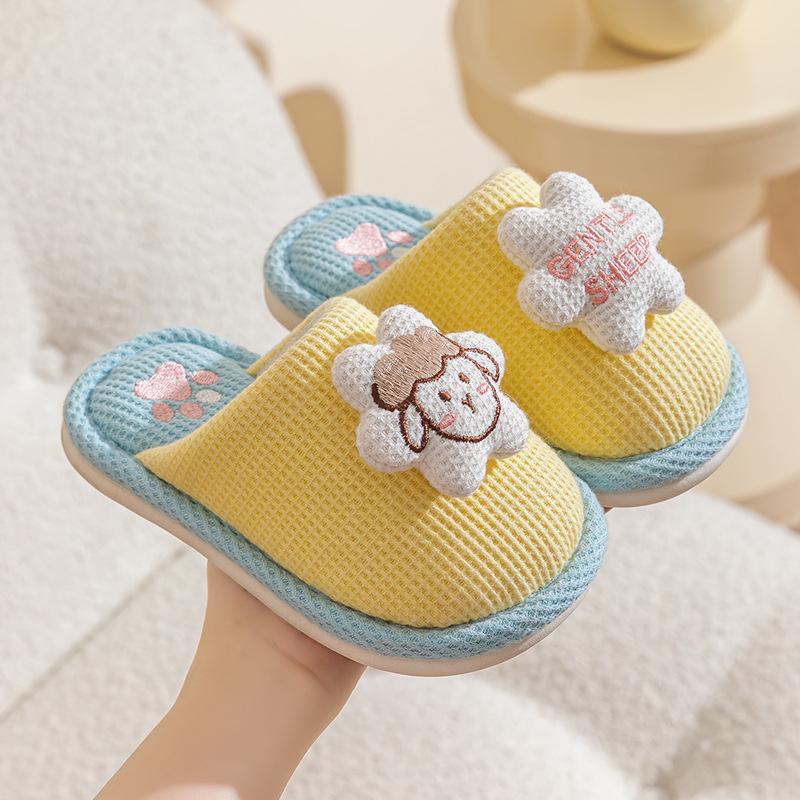 Süße rutschfeste Baumwollhausschuhe für Kinder - Prinzessinnen- & Hasen-Designs, Perfekt für den Innenbereich im Herbst/Winter