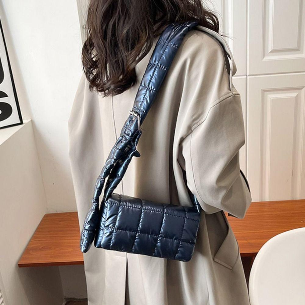 Waterproof Women's Shoulder Bag Korean Style Small Square Bag Winter Space Cotton Bag  Female
