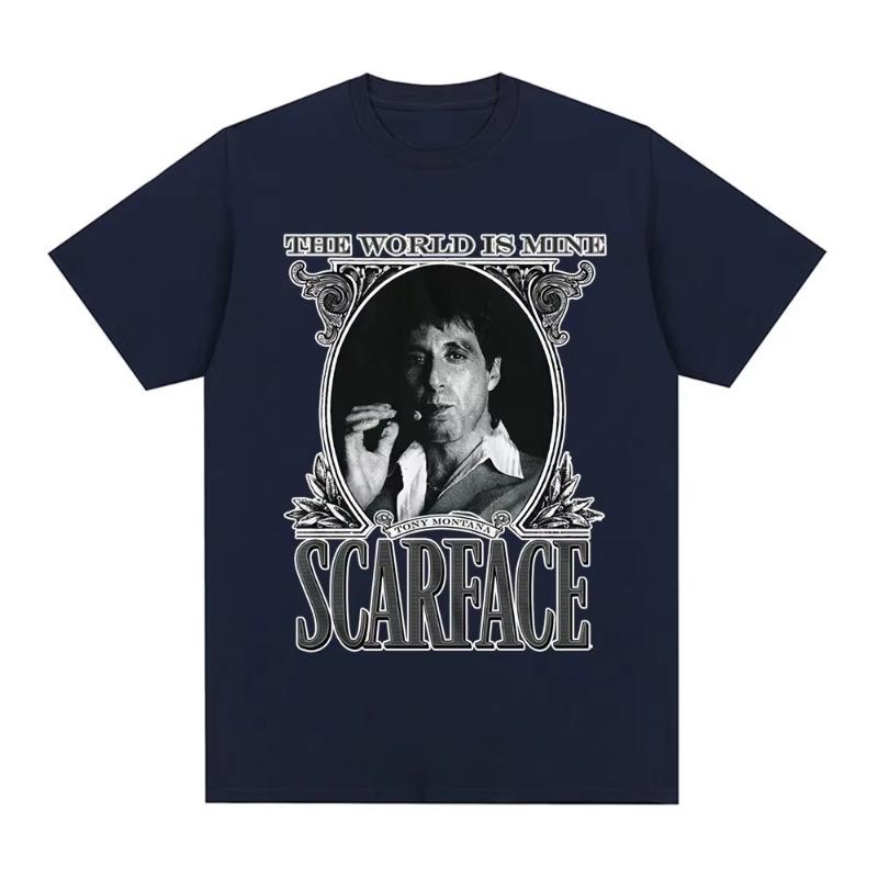 Scarface The World Is Mine Crime Movie Al Pacino As Tony Montana T-shirt Men's Fashion Vintage Punk Gothic T-shirts Ins Y2k