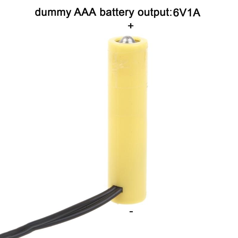 6V LR3 AAA Dummy Battery AAA Battery Eliminators Cable Replace 4Pcs 1.5V AAA Batteries for LED Light Toy Remote Control