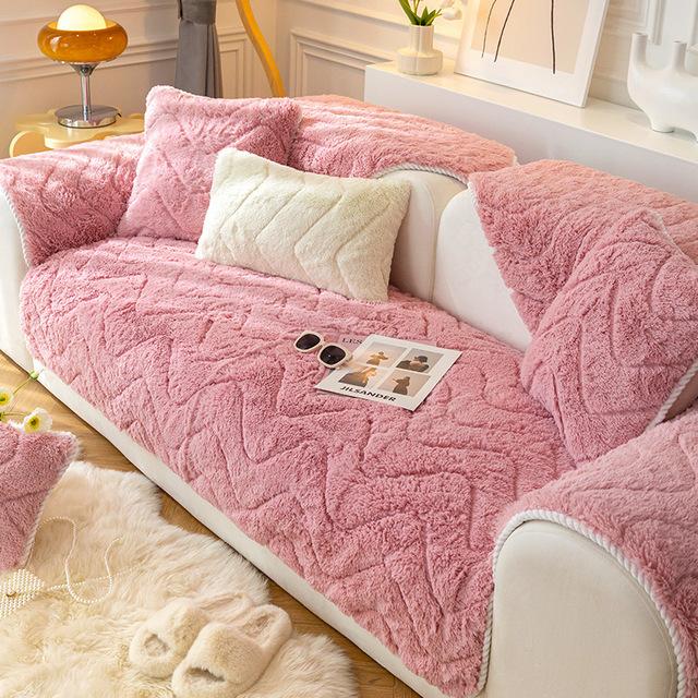 Neue verdickte Plüsch Sofa Schonbezug Rutschfeste Sofa Handtuch Sitzkissen Stuhl Couch Abdeckung Sofa Abdeckungen Für Wohnzimmer Dekor