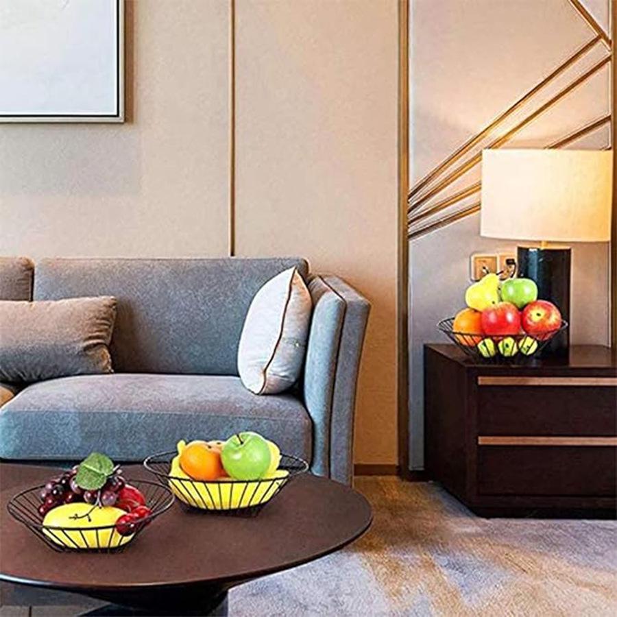 Wrought Iron Three-Tier Folding Fruit Storage Basket
