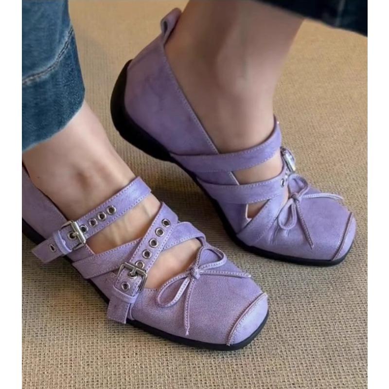Designer Frühling Damen Mary Jane Schuhe Mode Quadratische Zehenpartie Damen Komfort Weiche Sohle Flache Schuhe Niedriger Absatz Damen Komfort Ballerinas Schuhe