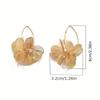 Vintage Gold Color Double Layer Hollow Flower Hoop Earring for Women Exaggerate Metal Big Petal Earring Party Daily Wear Jewelry