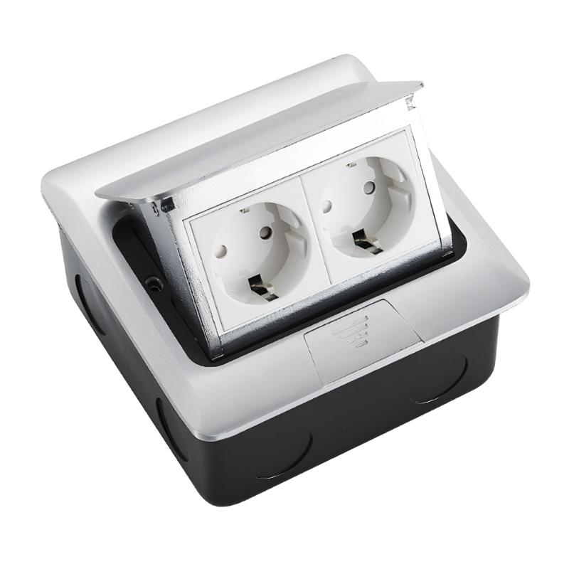 Waterproof 2 Way Floor Socket Flat Floor Concealed Socket Universal Power Outlet Electrical Switches For Home Office