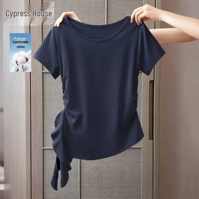 Женская круглая шея с коротким рукавом футболка Sibaisha One Size