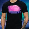 T-Shirt Herren Rosa Mondlandschaft Motiv Baumwolle Größe XS bis 5XL