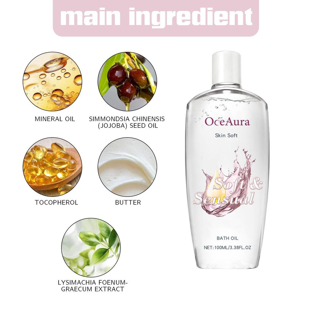OceAura body moisturizing oil moisturizes the skin, moisturizes, brightens and rejuvenates the skin, daily body deep care skin care oil 100ml