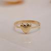 Classical Heart Geometry Gold Color Rings for Women Fashion Metal Inlaid Ring Jewelry