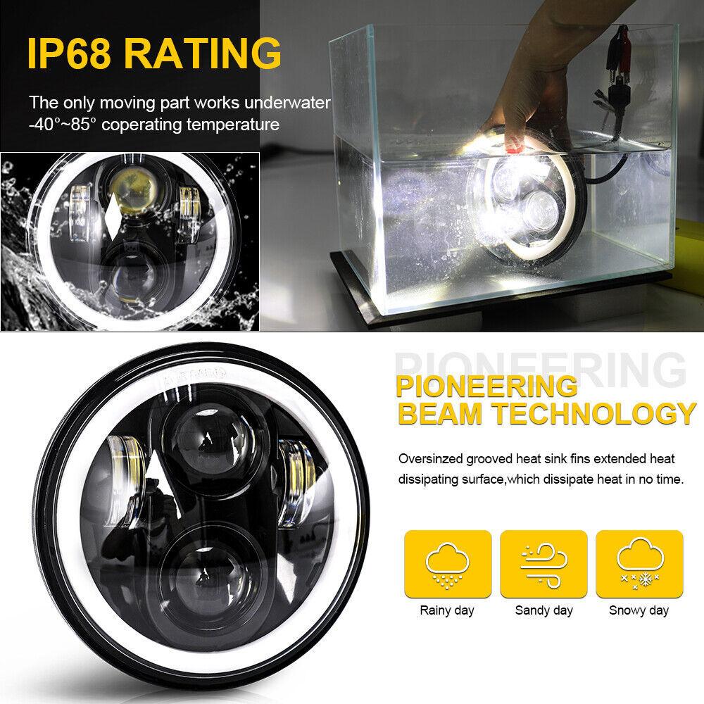 5.75 Inch Headlight 5 3/4" DRL Motorcycle Headlamp for Harley Dyna Iron 883 Street Bob FXDB VRSVD VRSCDX XG Round Moto Lamp