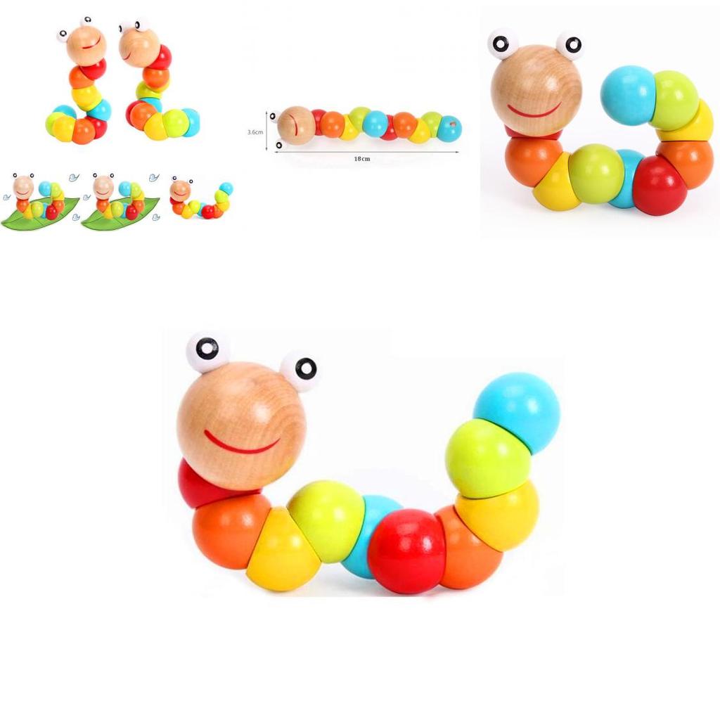 Wooden Twist Worm Handeye Coordination Toy For Children Gift And Play