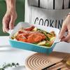 Ceramic Baking Tray Two-ear Baked Rice Roast Oven Microwave Special Plate Dish Dish Home Korean Ramen Bowl