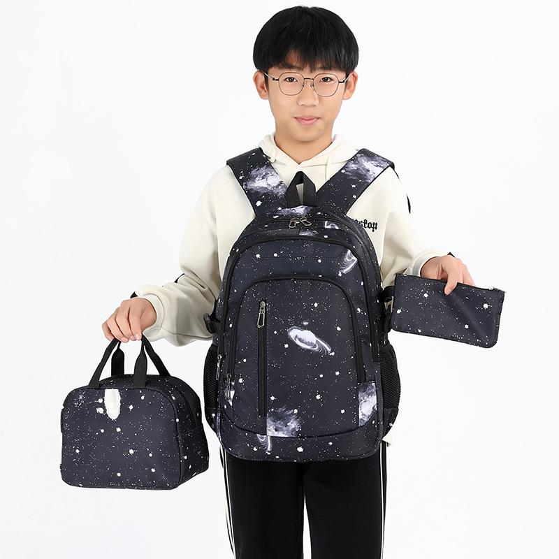 School Bags Set Children Waterproof School Backpacks For Teenager Boys Starry Sky Students Backpack Lunch Box With Pencil Case