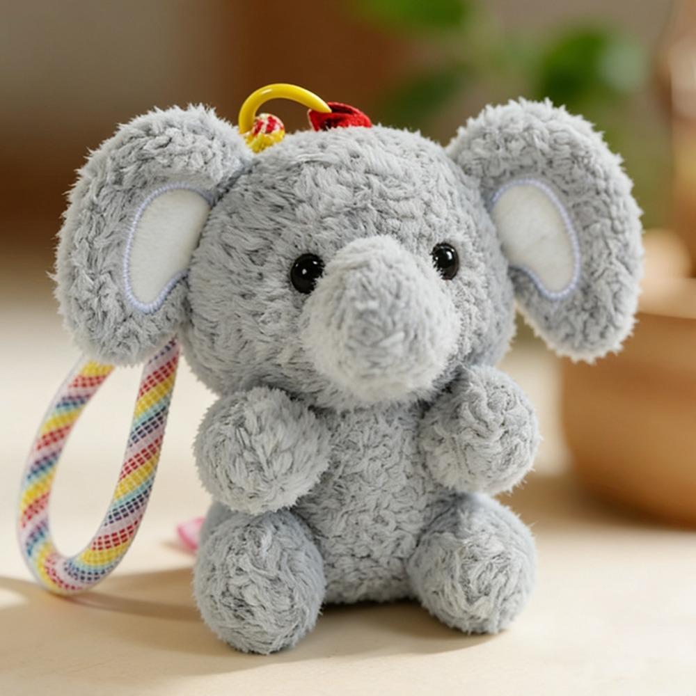 Bag Charms Dinosaur Plush Pendant Fluffy Soft Panda Plush Key Ring Elephant  Plush Doll  Backpack Elephant