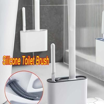 Silikonové WC kartáče Příslušenství do koupelny se sadou držáků Nástěnný WC kartáč na čištění Silikonové štětiny na podlahu