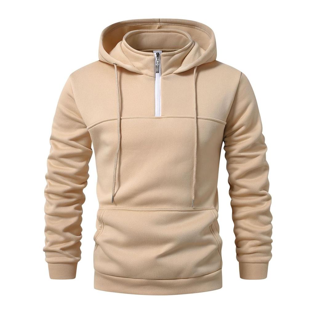 Men's Hooded Sweatshirt Full Zip Up Casual Jacket With Pockets Warm Winter Sports Outerwear