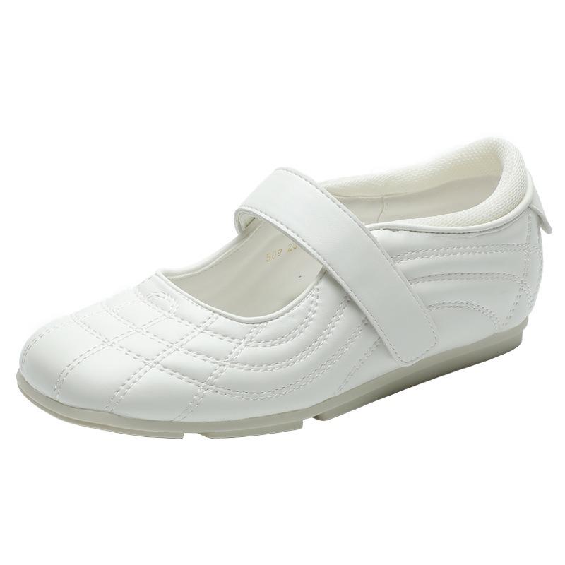 

New inner height-increasing shoes square head thick-soled women s word with shallow mouth Mary Jane single shoes casual shoes 40 білий