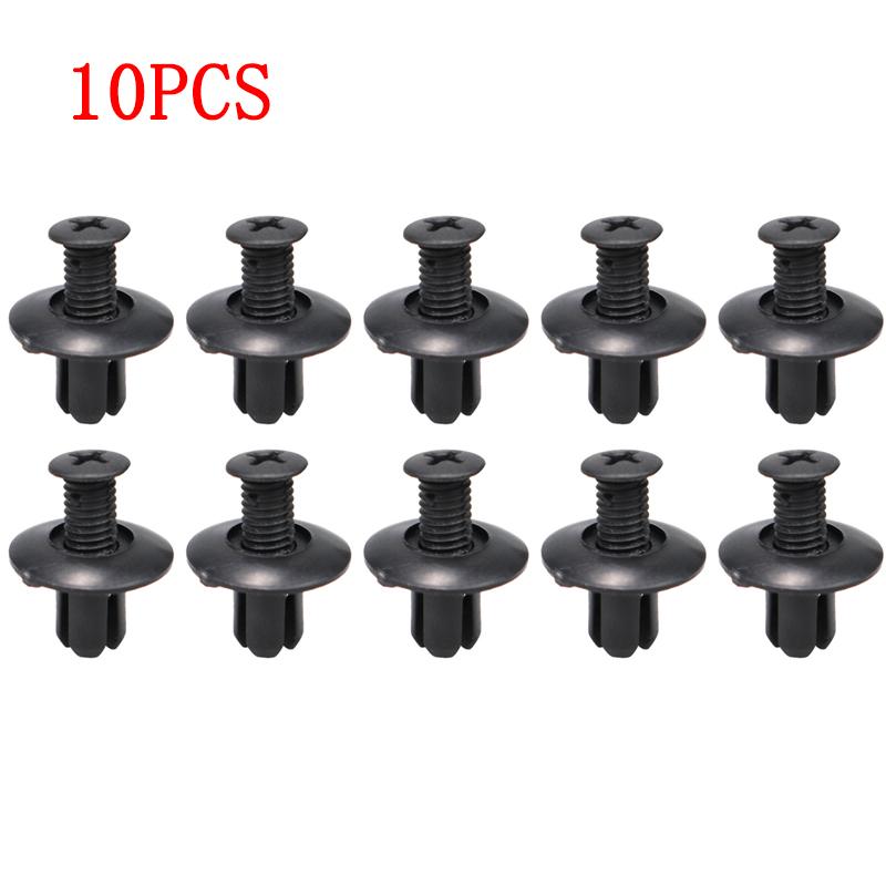 

50Pcs Universal Car Bumper Fender Rivets Fasteners Screw 8mm Hole Black Plastic Rivets Fasteners Fixed Clip Auto Accessories