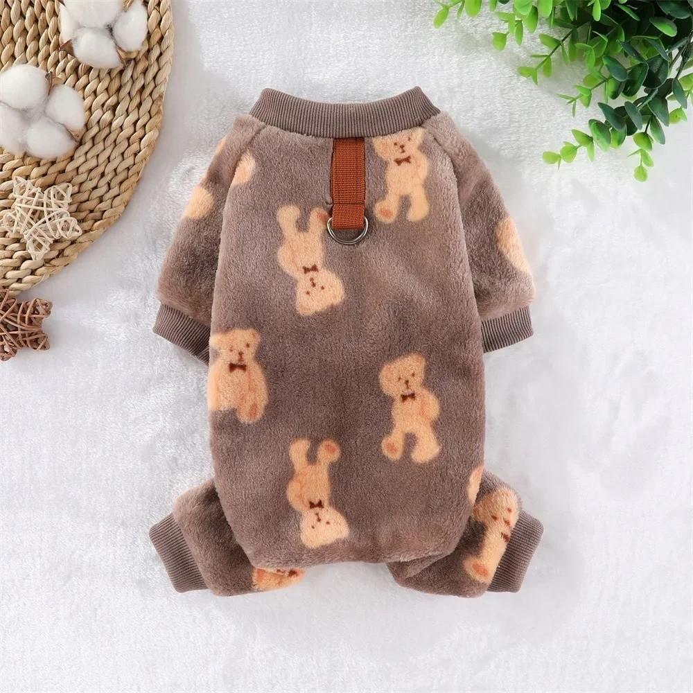 Fashion Winter Warm Dog Jumpsuit Fleece XS-4XL Pet Dog Clothes Chihuahua Poodle Costumes Pajamas Coat For Small Medium Dogs