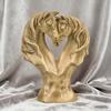 Yousheng Double Horse Head Figurine Love Heart Horse Head Statue Resin Animal Sculpture Valentine's Day Home Office Desktop Decoration Ornament
