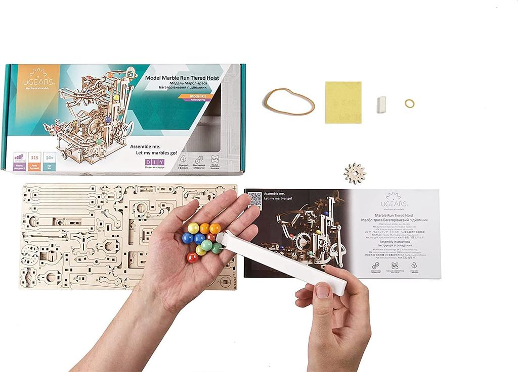 Ugears Marble Lantead Hoist 70170 Wooden Puzzle, Crafts & Models, No Glue or Tools Required, for Adults
