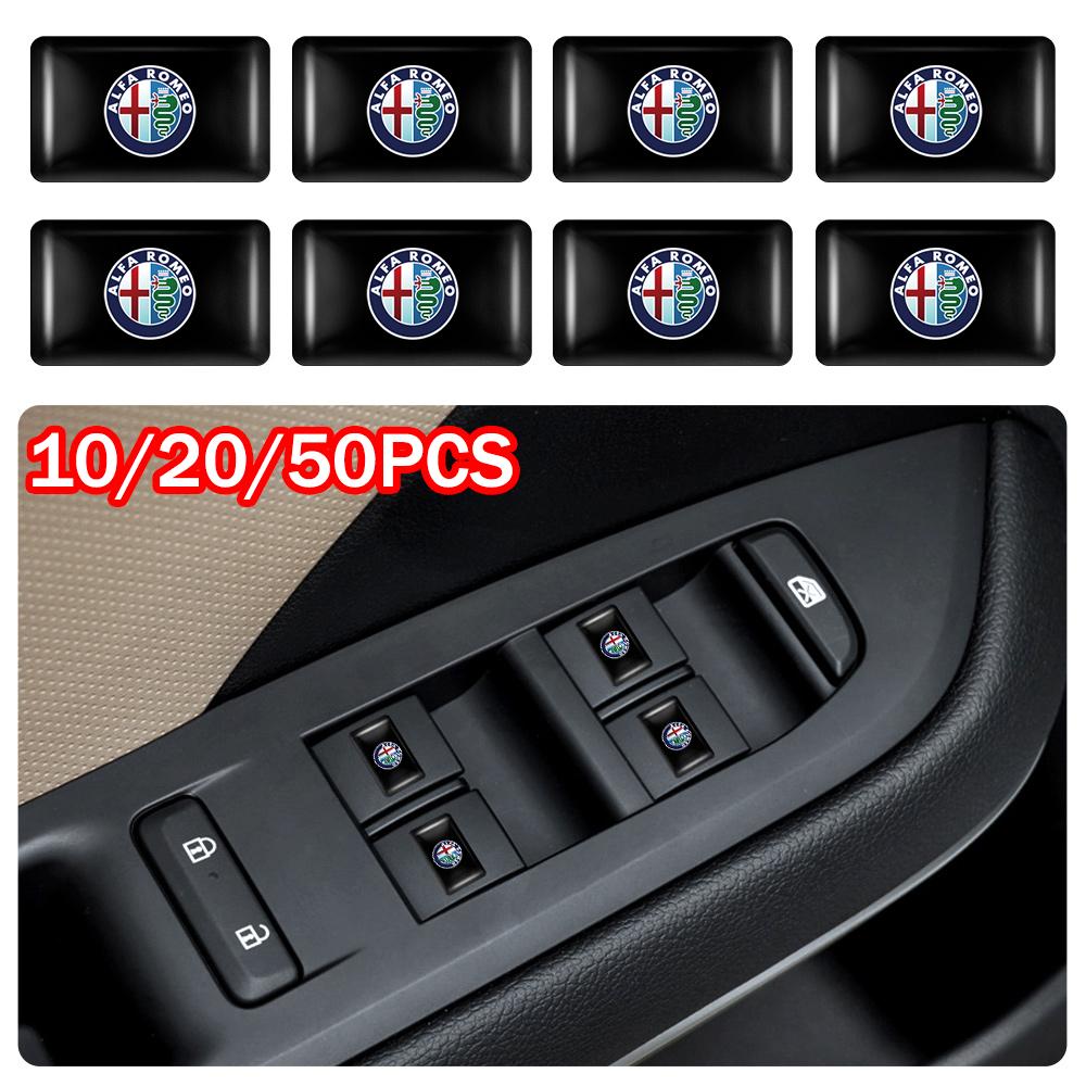 10pcs 3D Epoxy Car Stickers Body Auto Emblem Interior Dekoration For Alfa Romeo Mito Giulietta Myth 159 Sportiva Giulia 147 156TM6