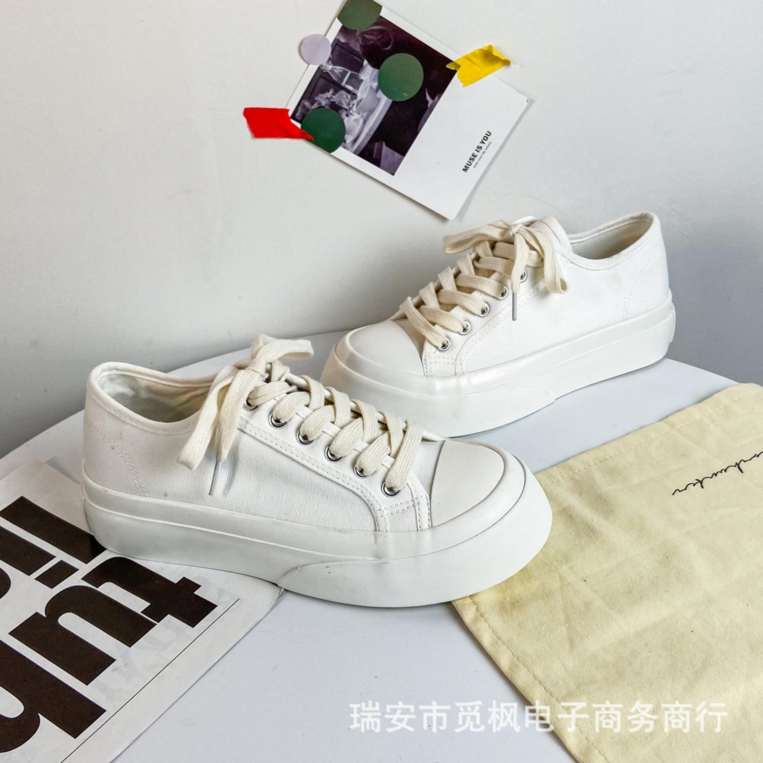 

Mifeng H01 пшеничного цвета туфли с большой головой, парусиновые женские туфли 2025 года, новые модные туфли для доски, уродливые, милые 35 белый