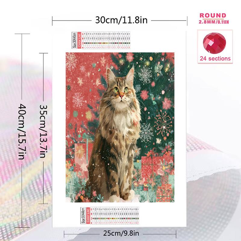 Cute Maine Coon Pattern 3pcs 100% Round Full Drill 5D DIY Diamond Painting Embroidery Cross Stitch Rhinestone Décor