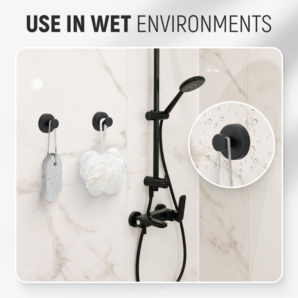 Suction Cup Hooks for Wreaths on Glass, 2025 New Model No-Drill Suction Cup Hooks, Wreath Hangers for Front Doors, Metal Towel Hooks for Showers