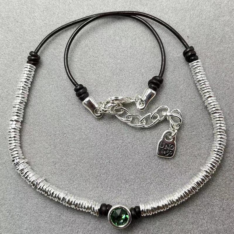 UNOde50 2024 Best-Selling European & American Green Gemstone Necklace – High-Quality Romantic Jewelry Gift for Women