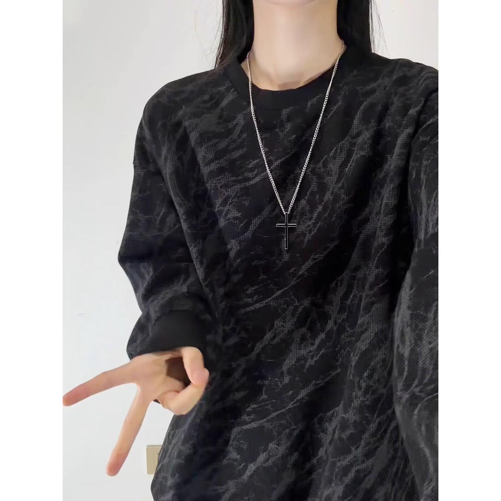 

Unisex Tie-Dye Sweatshirt: Round Neck, Long Sleeve, Hong Kong Style, Heavy Weight, Autumn & Winter Casual Top Medium