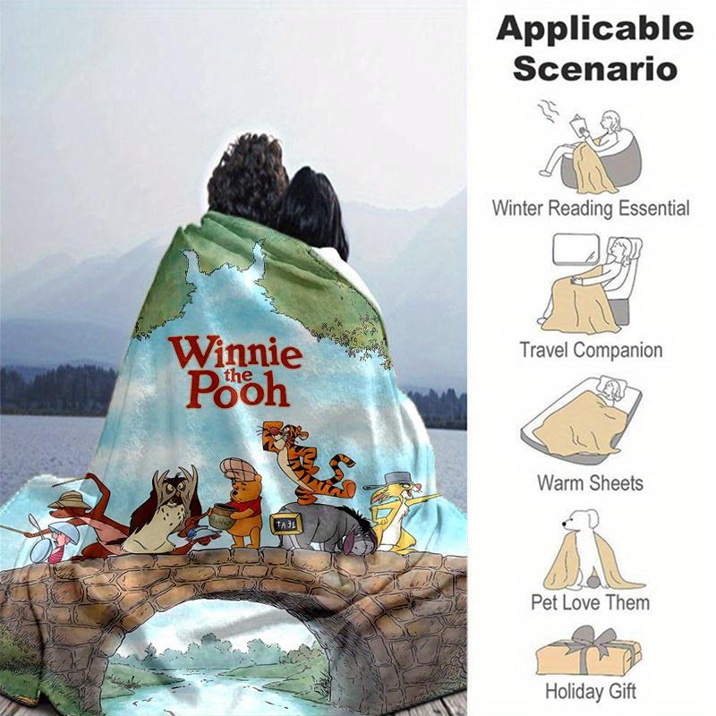 1pc, Winnie the Pooh Home Decor Gift Soft Flannel Blanket for Bedroom, Living Room, Travel, Camping, Car