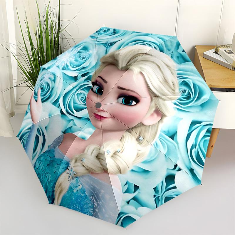 

Elsa, Frozen Themed Automatic Opening and Closing Umbrella, Brightly Colored 8-rib Portable Umbrella, Suitable for Men and Women, A Perfect Gift for C