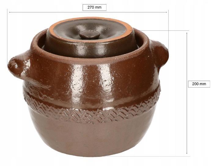 Pot à fermentation - Kotarbau - 5 l - Céramique - Marron - Avec couvercle