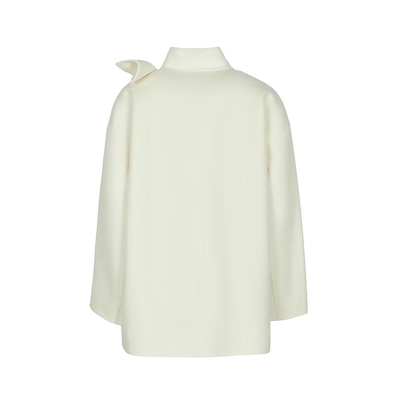 LESS 2025 Winter Loose Stand-Up Collar Wool Blend Coat