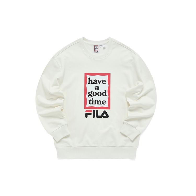 New FILA Sweatshirt Unisex Standard White F51U149204F-WT