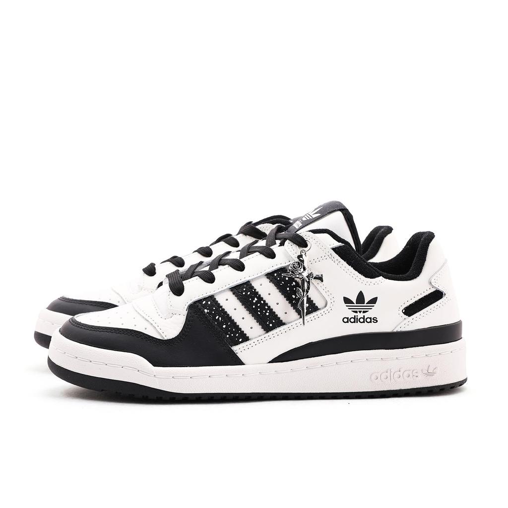 Adidas Originals FORUM Low top Skateboard Shoes Unisex Black White IH7830(Team59-)
