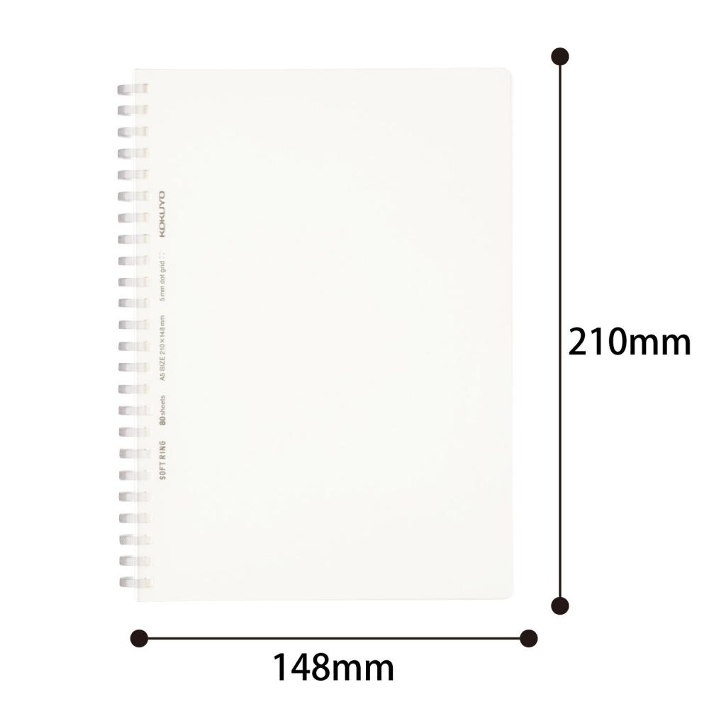 KOKUYO Note Soft Ring Notebook Clear 80 Sheets A5 Graph Dot Ruled Transparent S-SV538WT-T