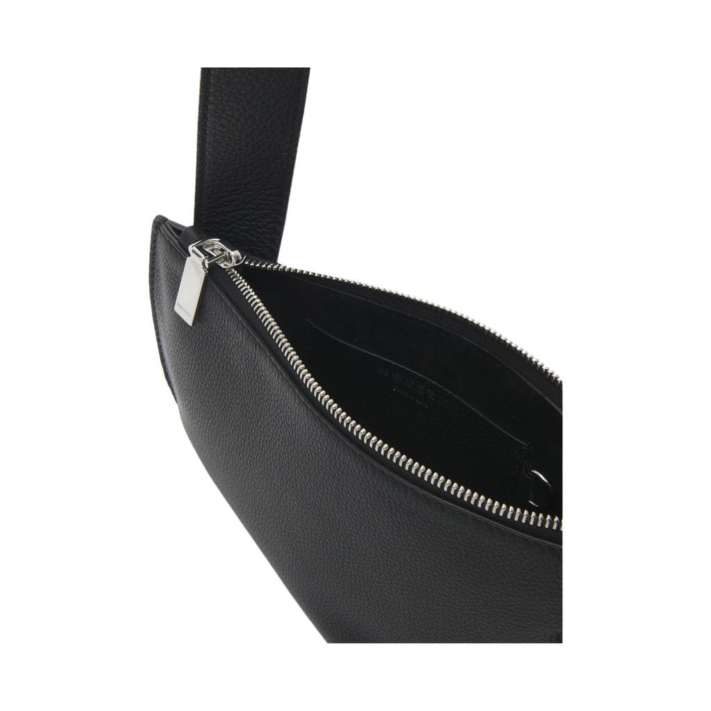 Alexander McQueen Iconic Silver Metal T-Bar Buckle Pebbled Calfskin Handbag Coin Purse Women handbags Black 813535-1VDCM-1000