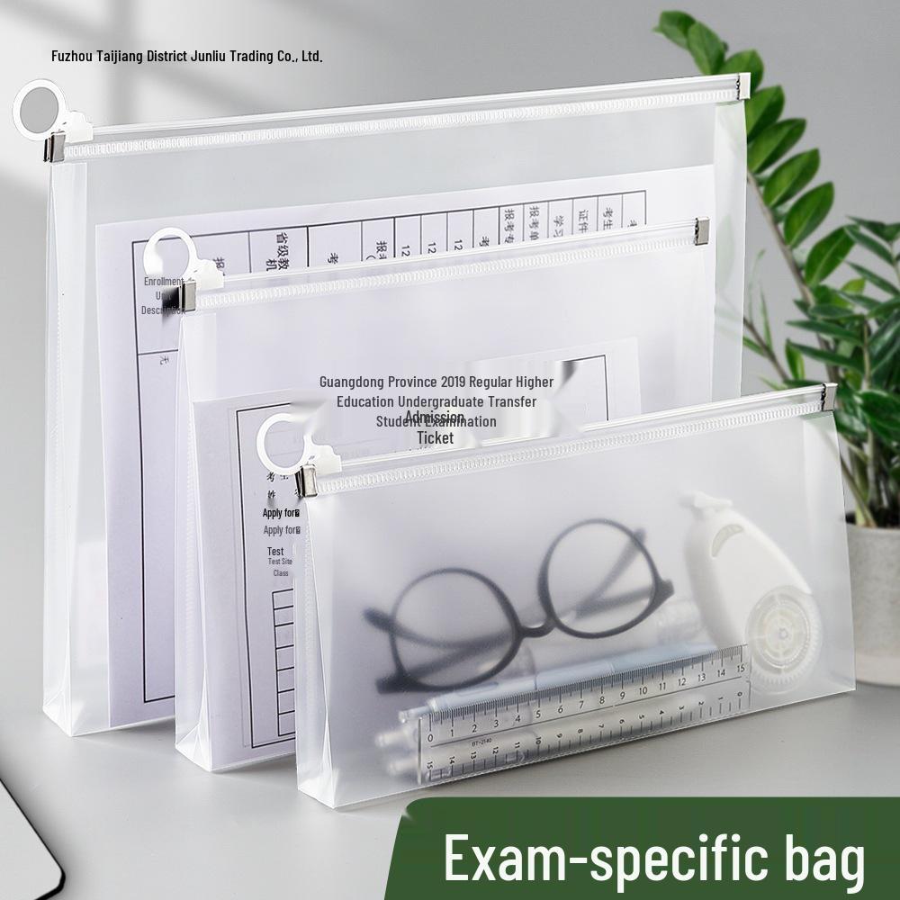 

Multi-Purpose Exam Zipper Bag - Fits Junior & Senior High Admission Tickets, A5 & A6 Files, Stationery & Pencils, Large Capacity A4 Size A6 Small